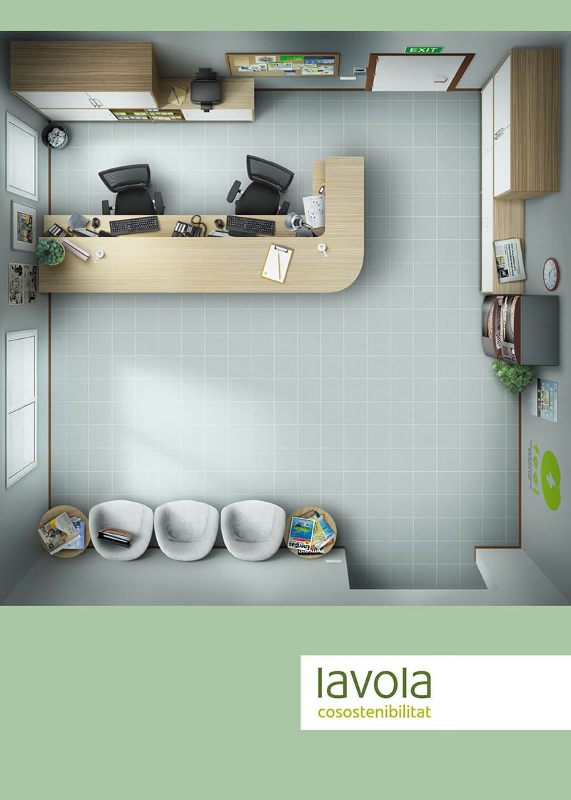 Ilustracion interior realista 3D para LAVOLA | Estudio de Creativos