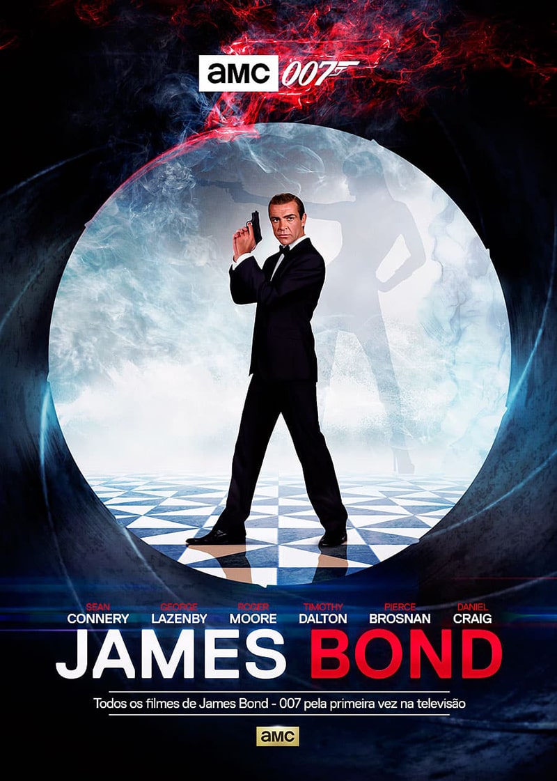 Cartel Publicitario Peliculas James Bond | AMC | Ilustrador creativo Enrique Tortosa